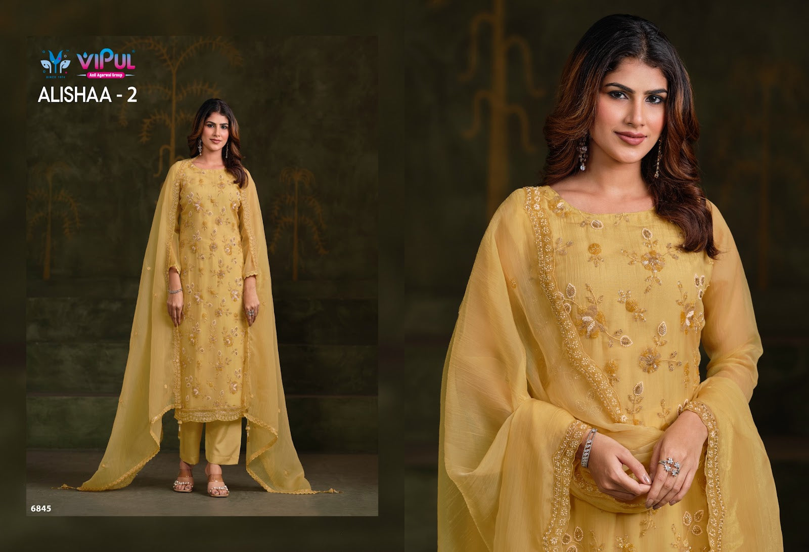 Alishaa Vol 2 Vipul Chiffon Pant Style Suits Wholesale Price
