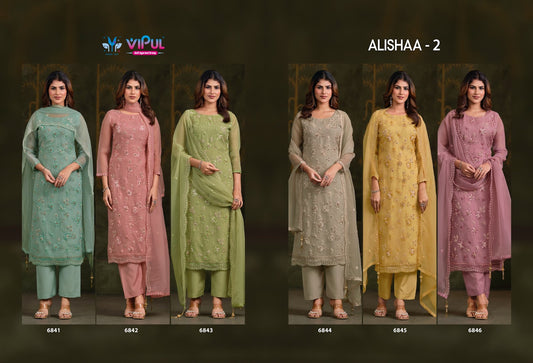 Alishaa Vol 2 Vipul Chiffon Pant Style Suits Wholesale Price