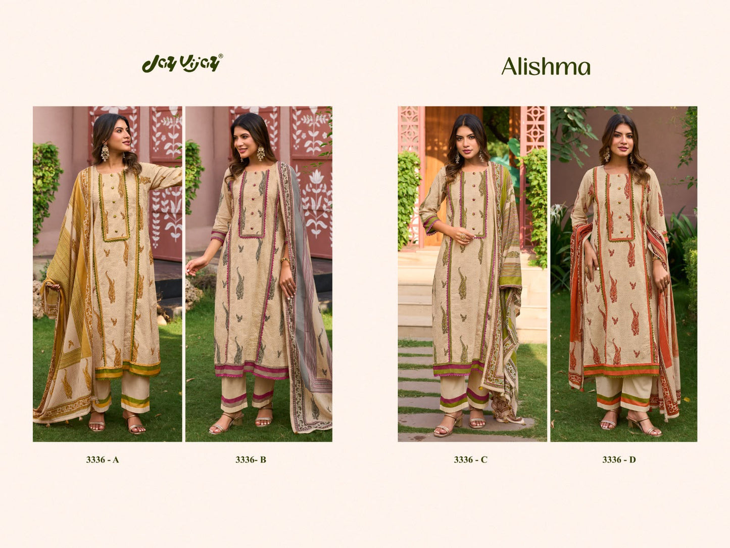 Alishma 3336 Jay Vijay Cotton Pant Style Suits Wholesale Price