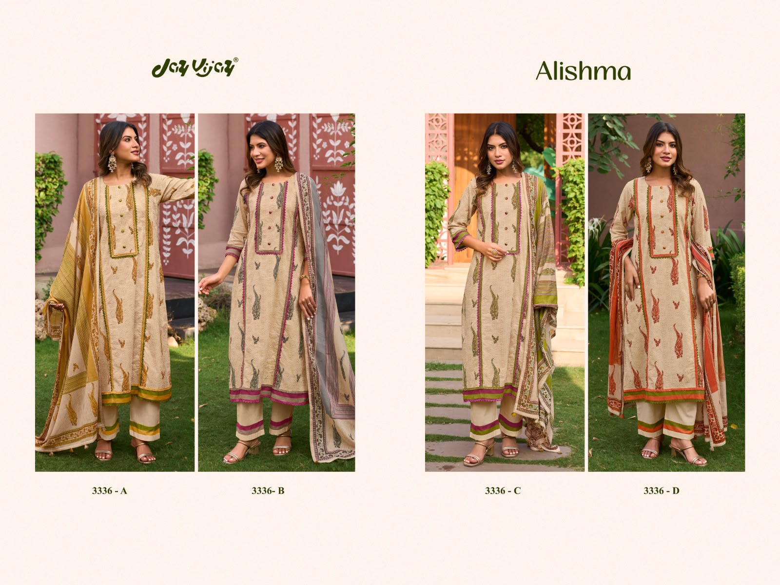 Alishma 3336 Jay Vijay Cotton Pant Style Suits Wholesale Price