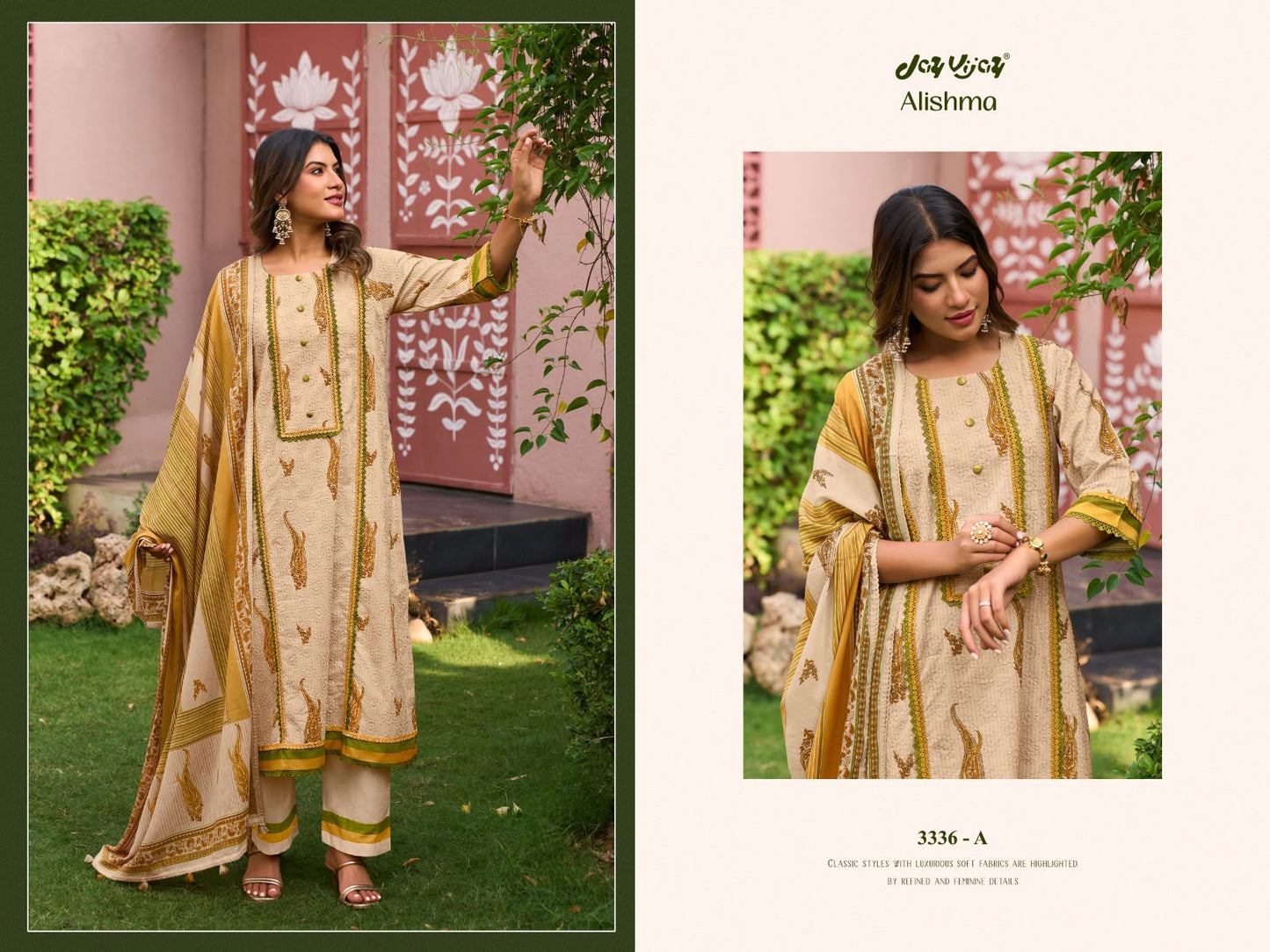 Alishma 3336 Jay Vijay Cotton Pant Style Suits Wholesale Price
