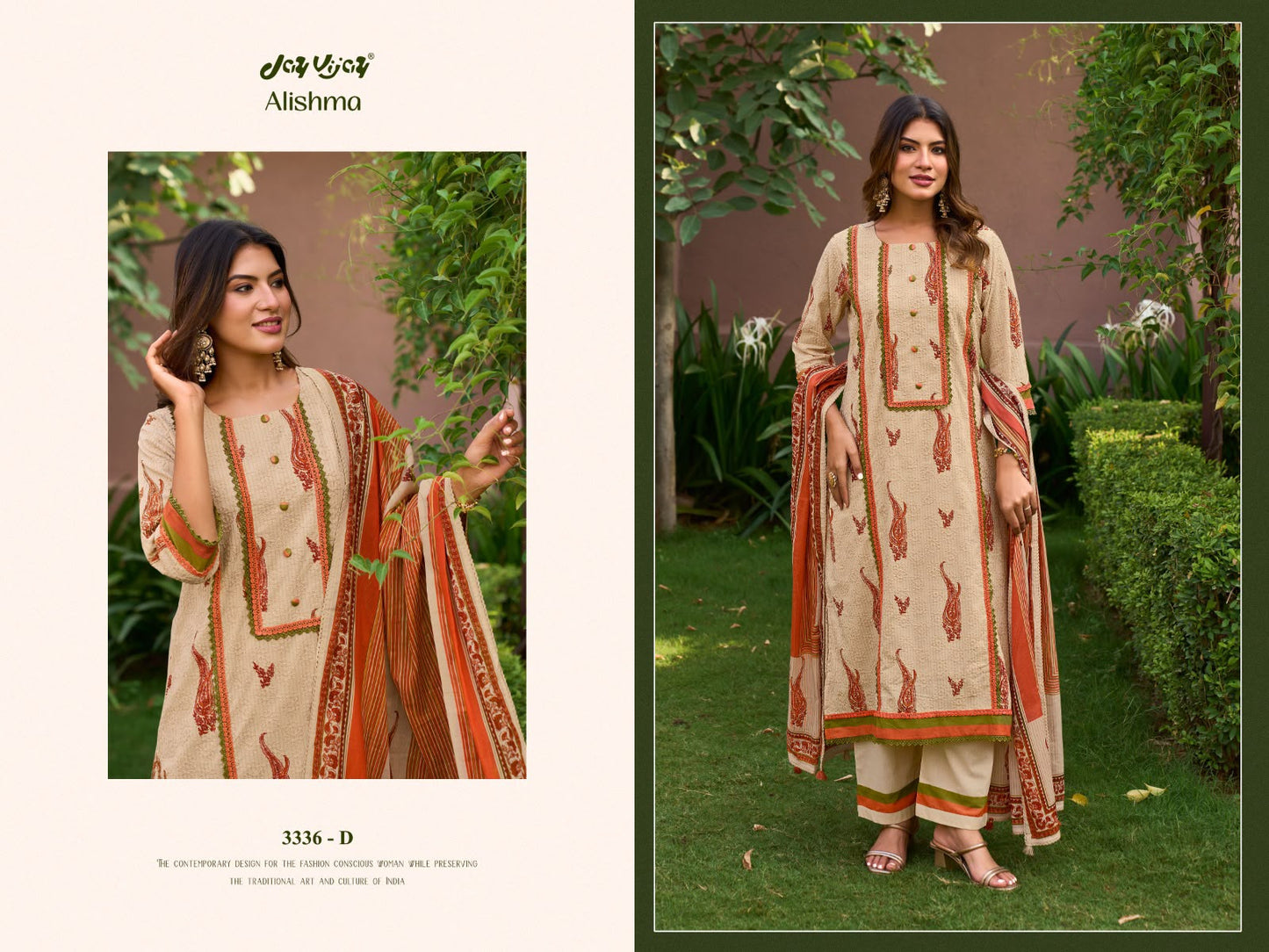 Alishma 3336 Jay Vijay Cotton Pant Style Suits Wholesale Price
