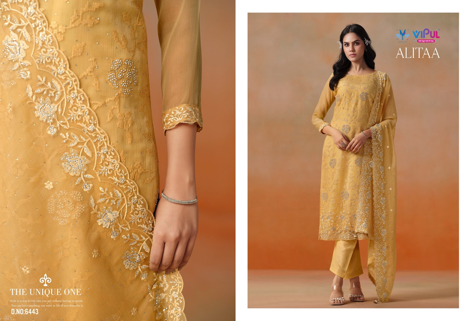 Alitaa Vipul Chiffon Pant Style Suits Manufacturer Ahmedabad