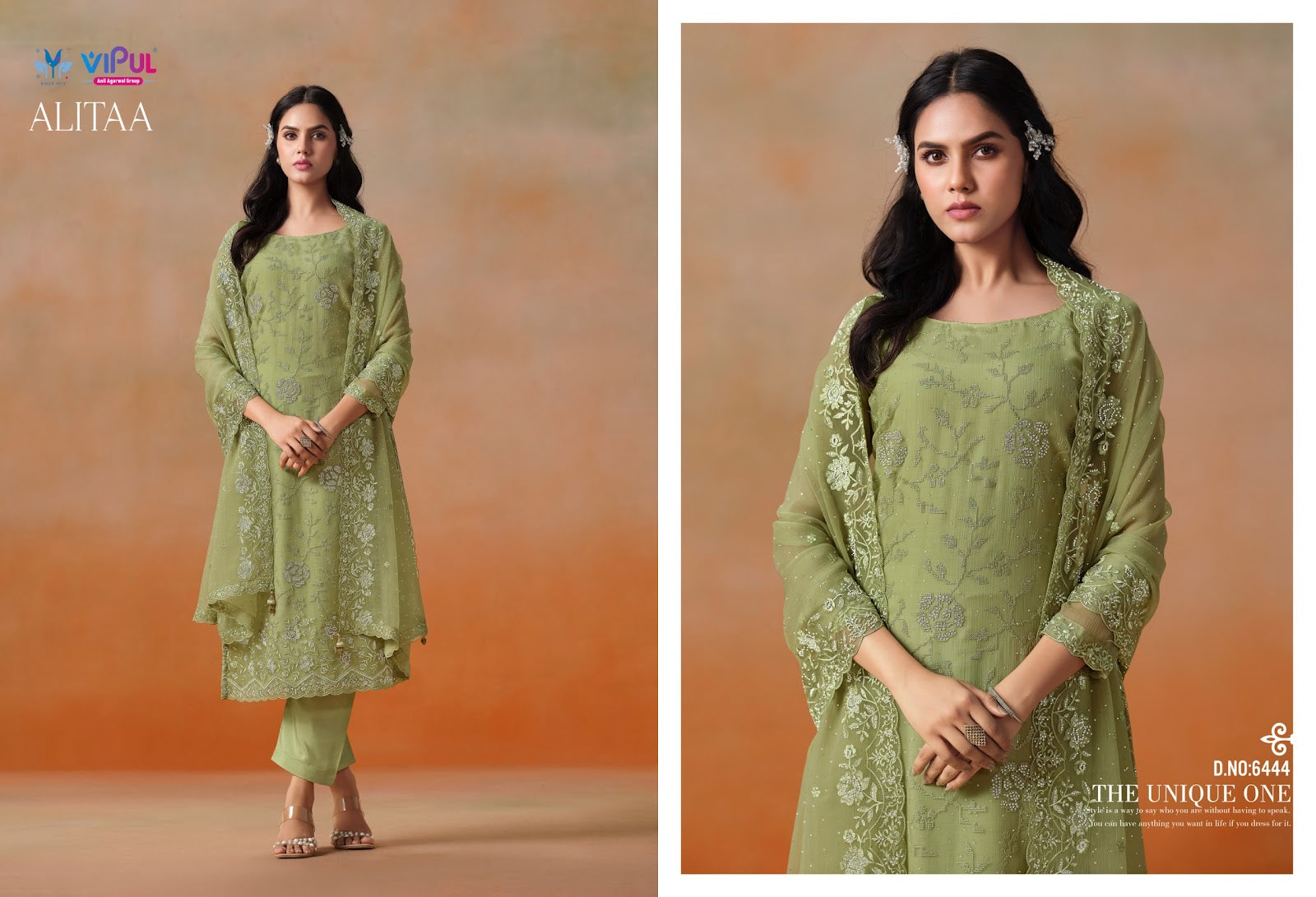 Alitaa Vipul Chiffon Pant Style Suits Manufacturer Ahmedabad