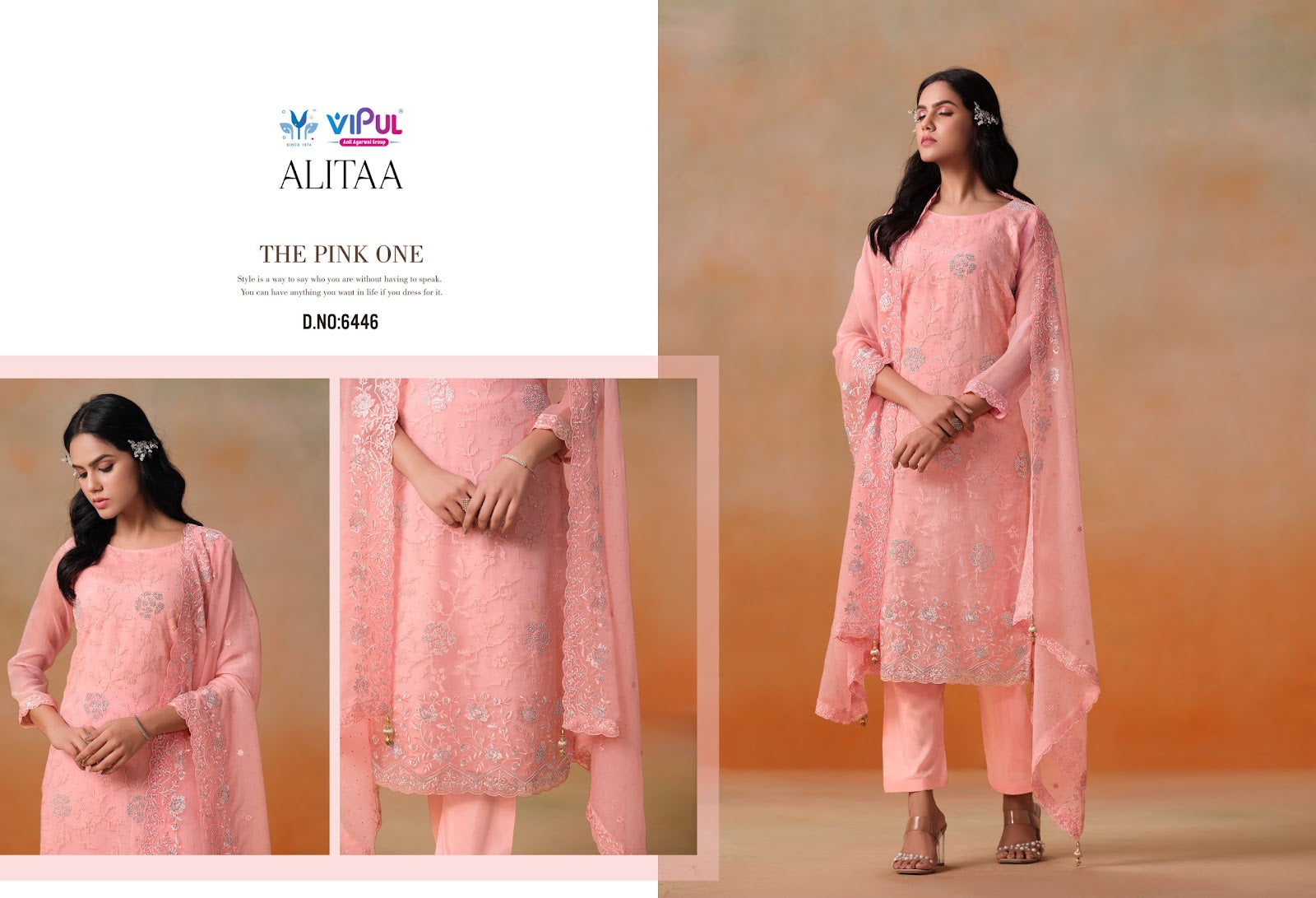 Alitaa Vipul Chiffon Pant Style Suits Manufacturer Ahmedabad