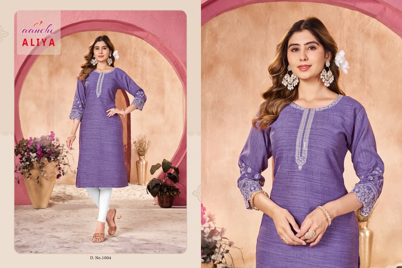 Aliya Aanchi Straight Cut Kurtis Supplier India