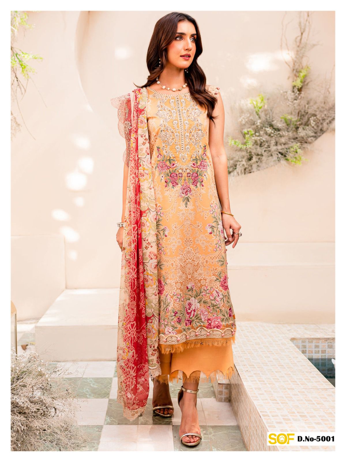 Aliya B Vol 5 Premium Lawn Luxury Collection Shree Om Karachi Salwar Suits Wholesale Price