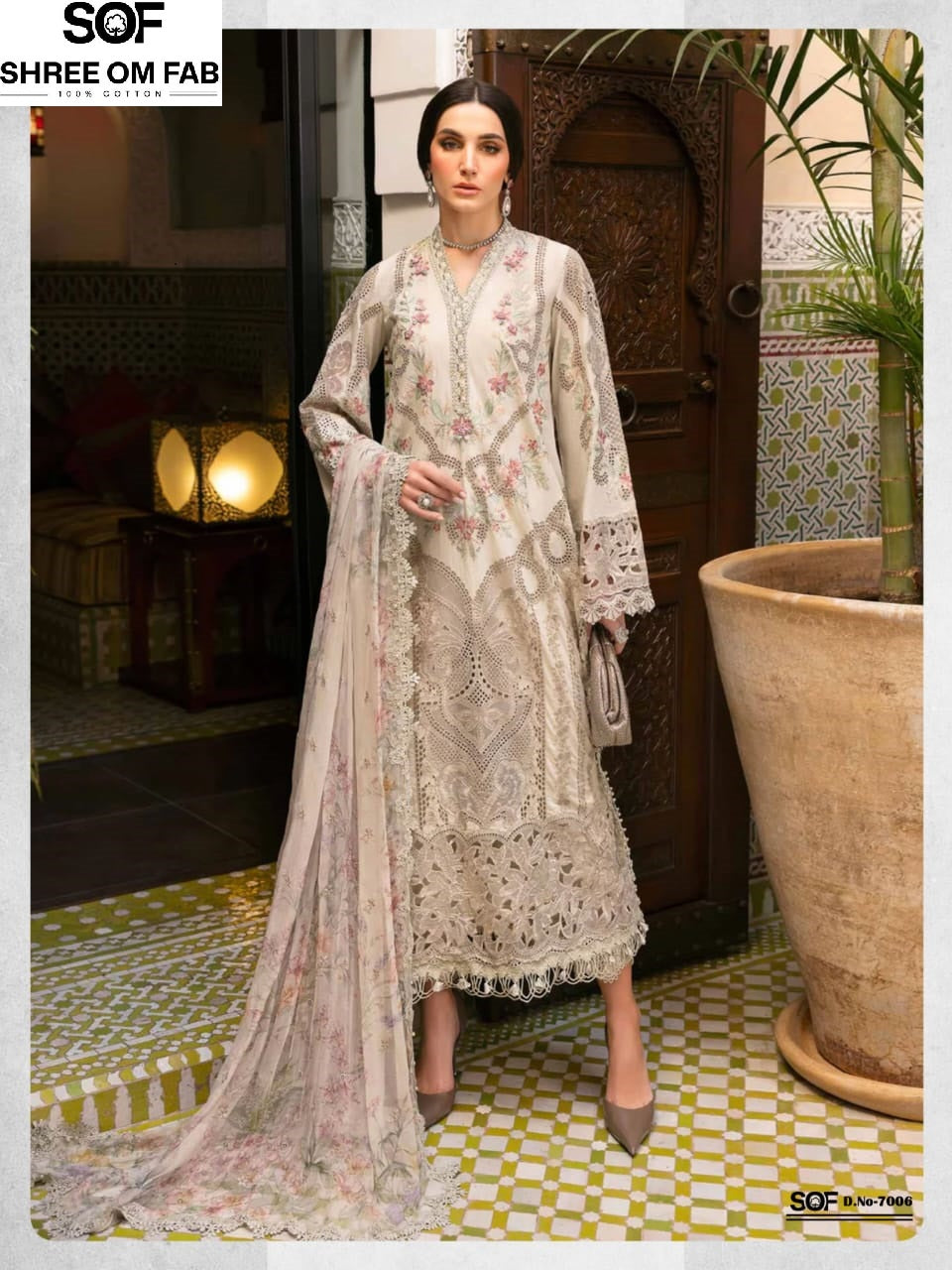 Aliya B Vol 7 Shree Om Lawn Cotton Karachi Readymade Suits Exporter
