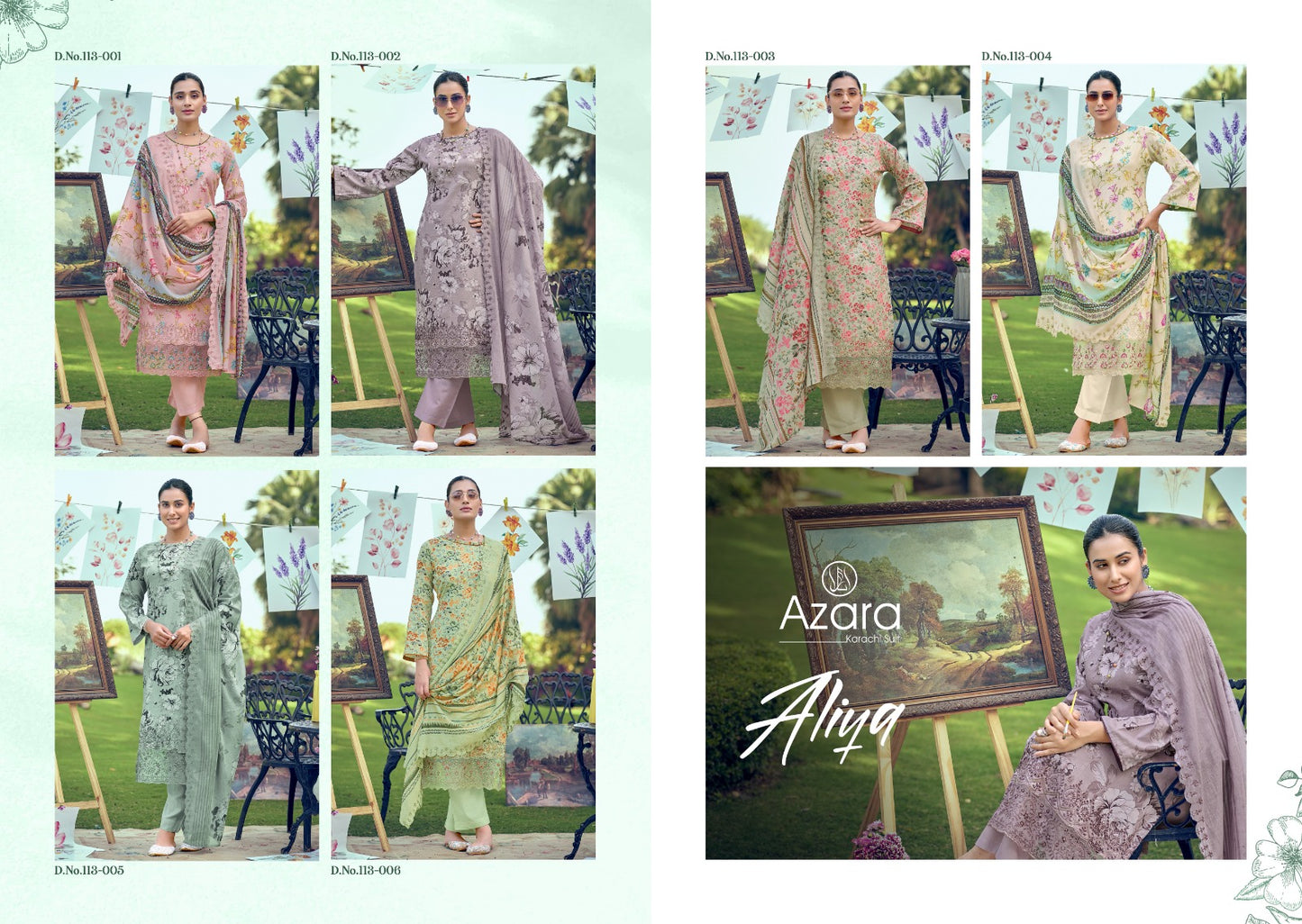Aliya Radhika Fashion Azara Lawn Karachi Salwar Suits Supplier