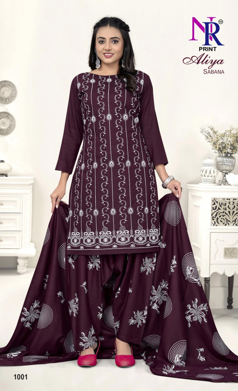 aliya sabana vol 1 nr print rayon 14kg patiyala style suits manufacturer gujarat
