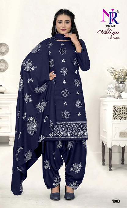 aliya sabana vol 1 nr print rayon 14kg patiyala style suits manufacturer gujarat