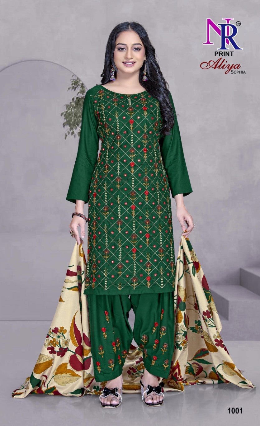 aliya sophia vol 1 nr print rayon 14kg salwar suits supplier gujarat