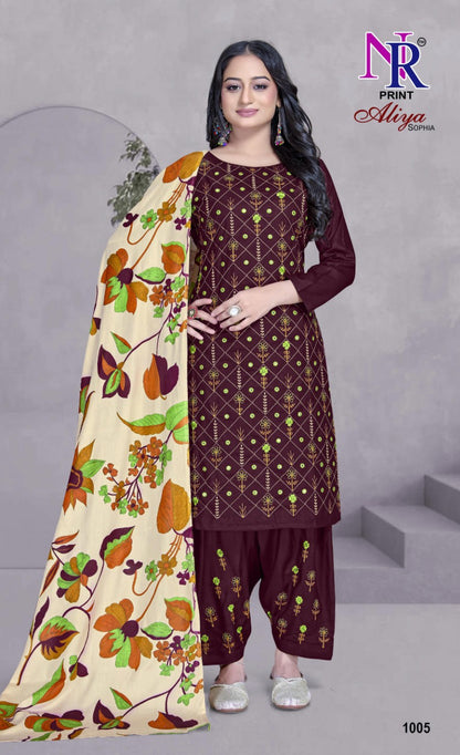 aliya sophia vol 1 nr print rayon 14kg salwar suits supplier gujarat
