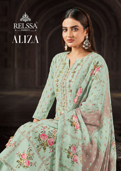 Aliza Relssa Fabrics Cotton Lawn Plazzo Style Suits Wholesale Price