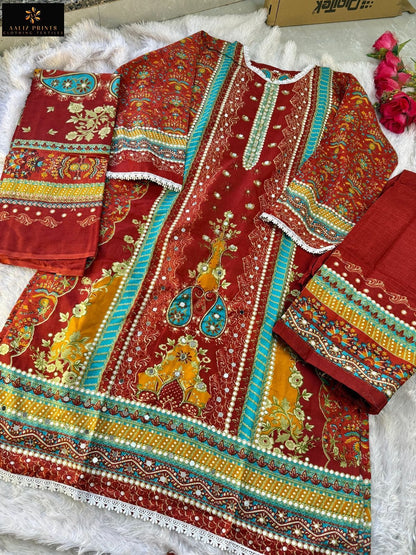 Aliza Vol 1 Embroidery Collection Aaliz Prints Cotton Karachi Salwar Suits Supplier India