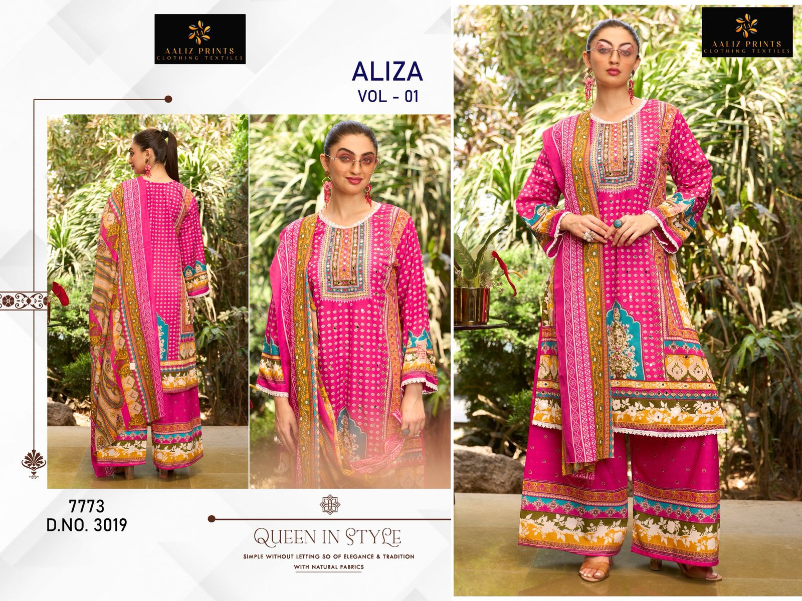 Aliza Vol 1 Embroidery Collection Aaliz Prints Cotton Karachi Salwar Suits Supplier India