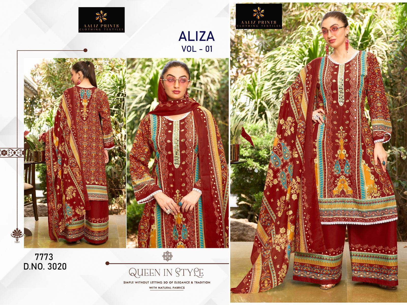 Aliza Vol 1 Embroidery Collection Aaliz Prints Cotton Karachi Salwar Suits Supplier India