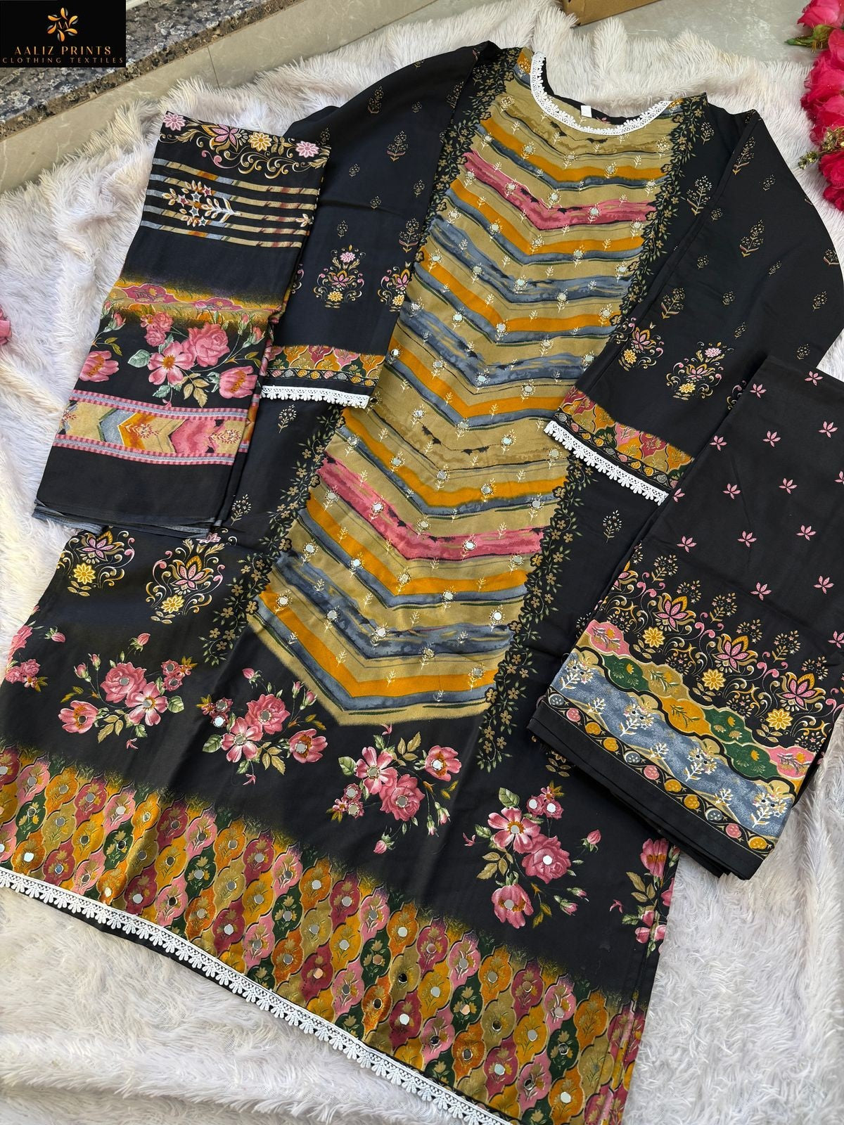 Aliza Vol 1 Embroidery Collection Aaliz Prints Cotton Karachi Salwar Suits Supplier India