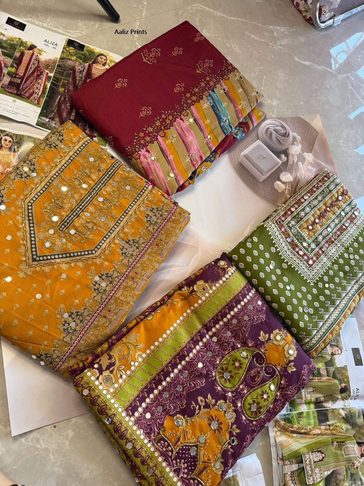 Aliza Vol 2 Aaliz Prints Cotton Karachi Salwar Suits Wholesale Rate