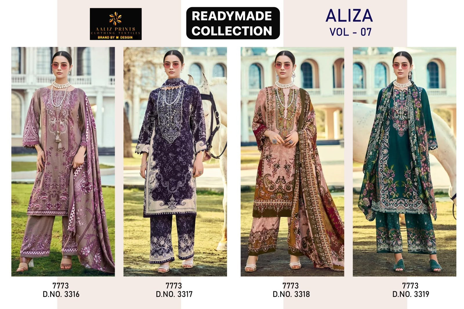 Aliza Vol 7 Aaliz Prints Soft Cotton Karachi Readymade Suits Supplier India