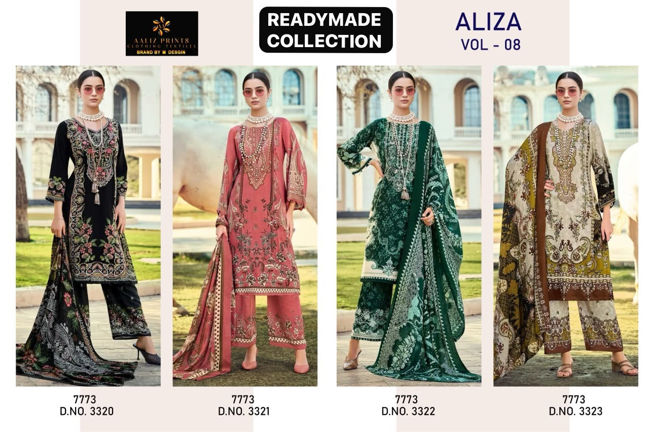Aliza Vol 8 Aaliz Prints Soft Cotton Karachi Readymade Suits Manufacturer India