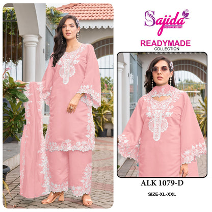 Alk 1079 Sajida Roman Silk Pakistani Readymade Suits Exporter