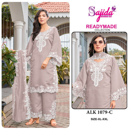 Alk 1079 Sajida Roman Silk Pakistani Readymade Suits Exporter