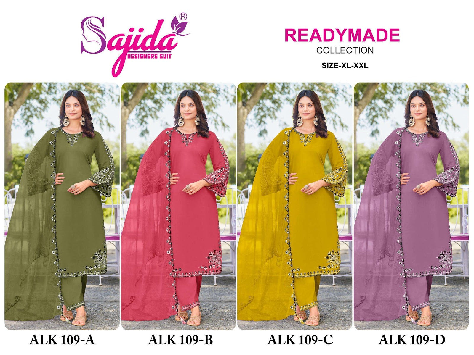 Alk 109 Sajida Roman Silk Pakistani Readymade Suits Wholesaler