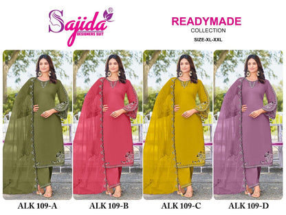 Alk 109 Sajida Roman Silk Pakistani Readymade Suits Wholesaler