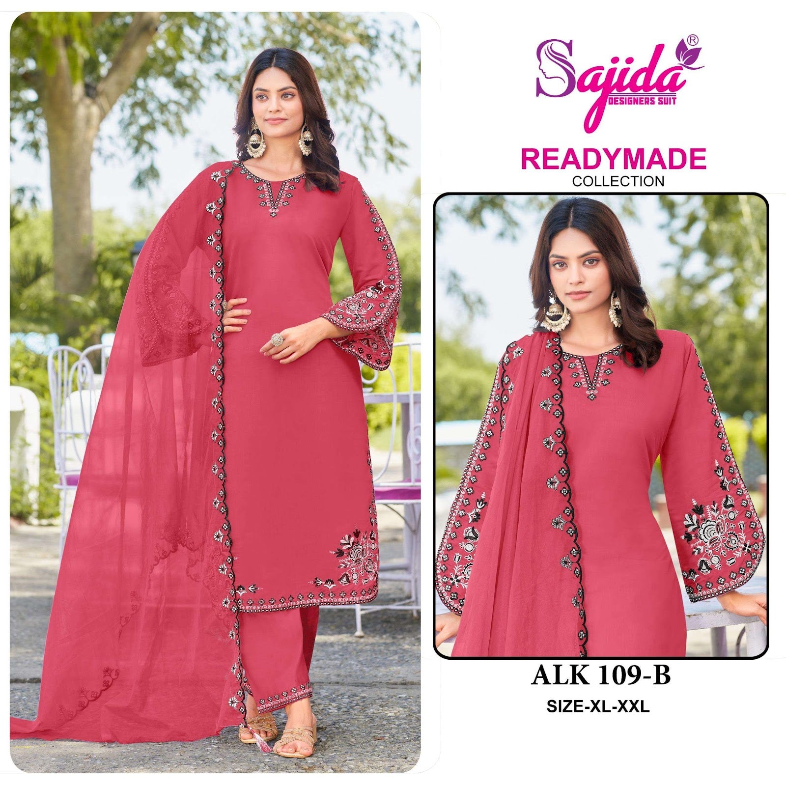 Alk 109 Sajida Roman Silk Pakistani Readymade Suits Wholesaler