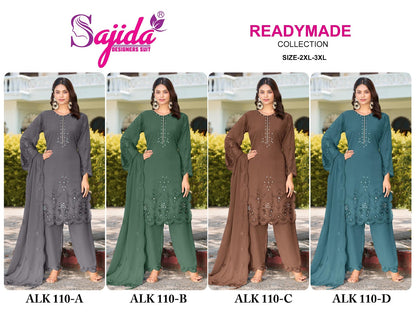 Alk 110 Sajida Georgette Pakistani Readymade Suits Manufacturer India