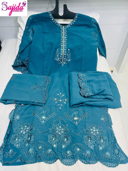 Alk 110 Sajida Georgette Pakistani Readymade Suits Manufacturer India