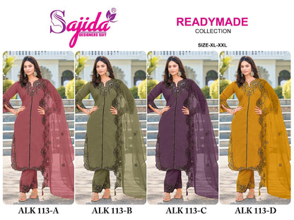 Alk 113 Sajida Roman Silk Pakistani Readymade Suits Wholesale Rate