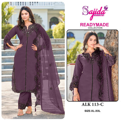Alk 113 Sajida Roman Silk Pakistani Readymade Suits Wholesale Rate