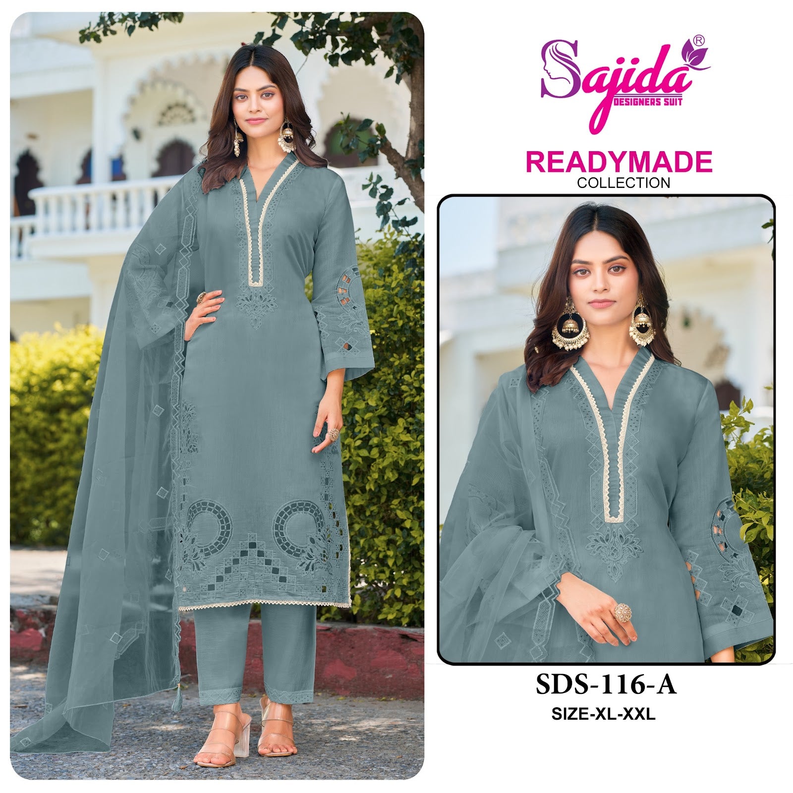 Alk 116 Sajida Roman Silk Pakistani Readymade Suits Wholesaler Gujarat