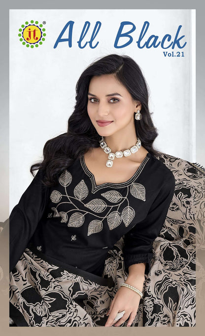 All Black Vol 21 Jt Rayon Plazzo Style Suits Manufacturer Ahmedabad