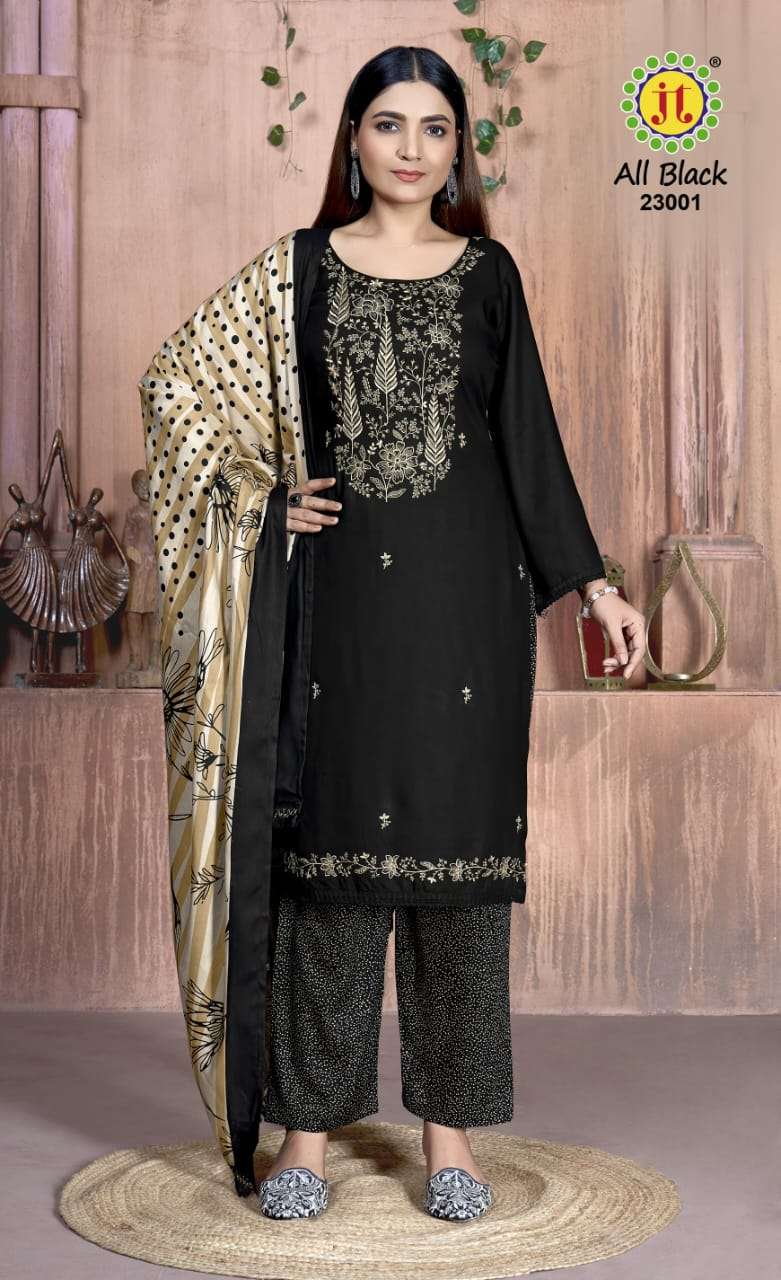 All Black Vol 23 Jt Rayon Pant Style Suits Manufacturer