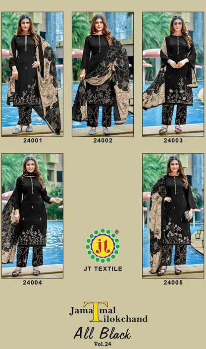 All Black Vol 24 Jt Rayon Pant Style Suits Supplier India