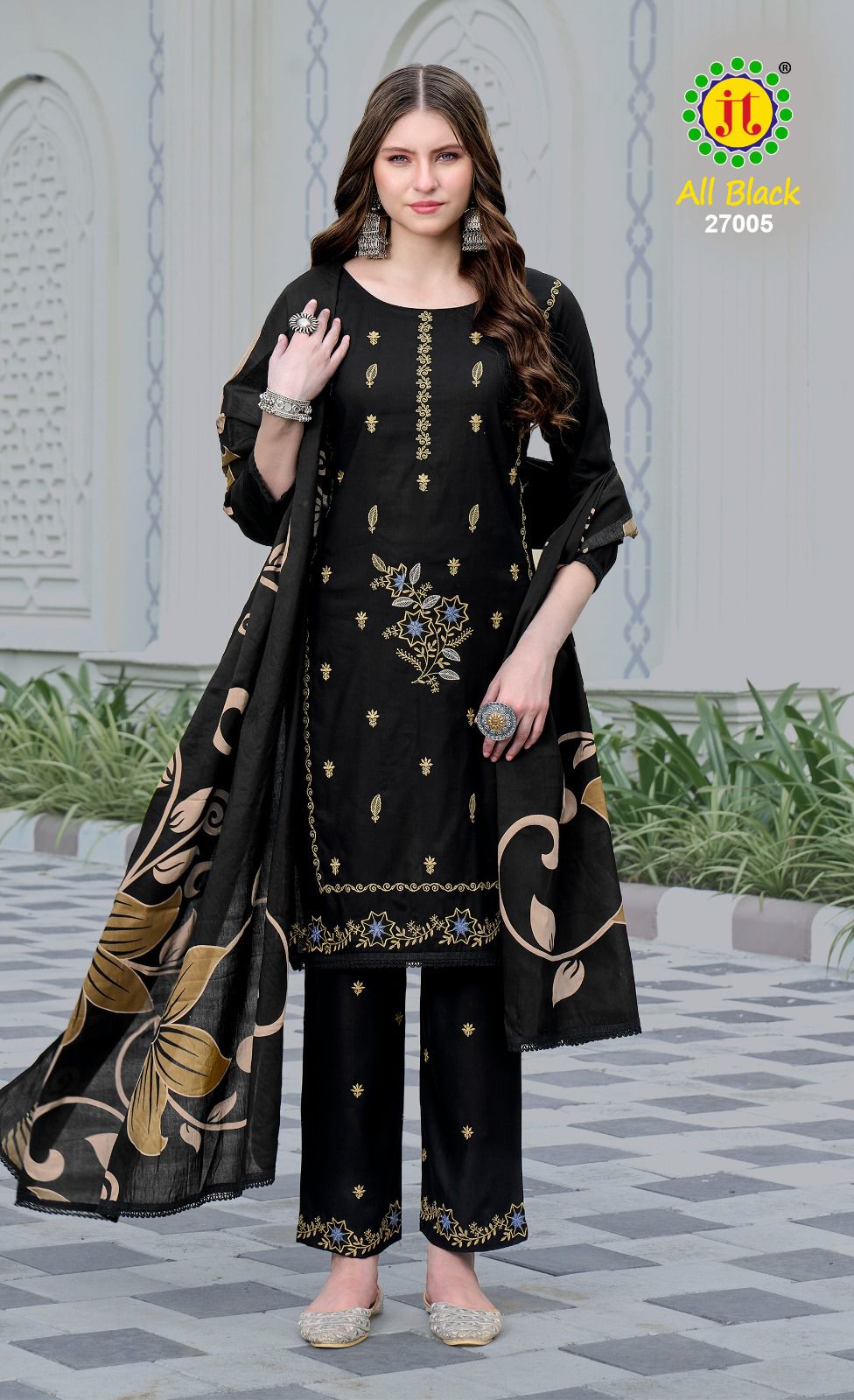 All Black Vol 27 Jt Rayon Pant Style Suits Wholesaler