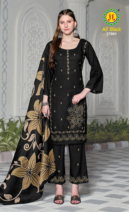 All Black Vol 27 Jt Rayon Pant Style Suits Wholesaler