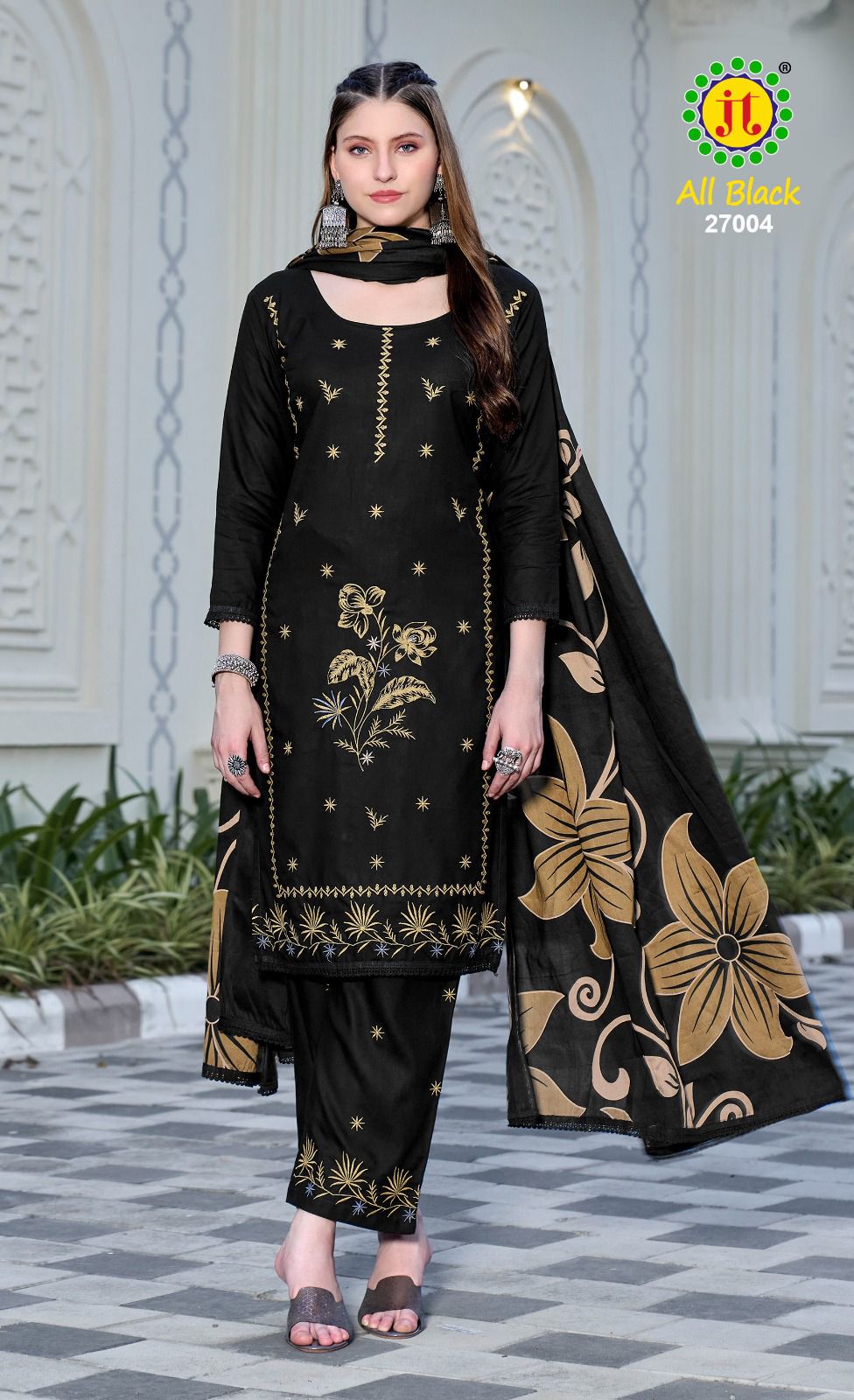 All Black Vol 27 Jt Rayon Pant Style Suits Wholesaler