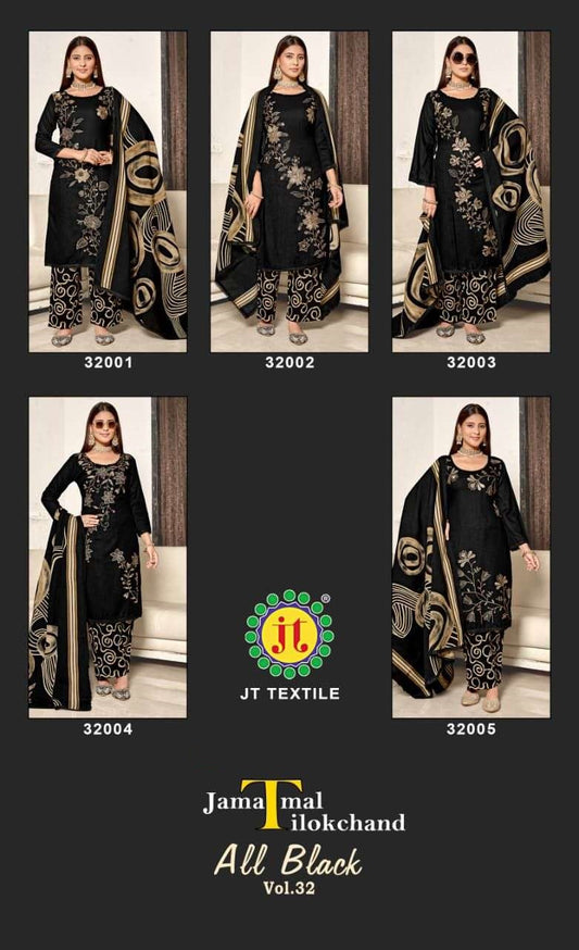 All Black Vol 32 Jt Rayon Pant Style Suits Exporter