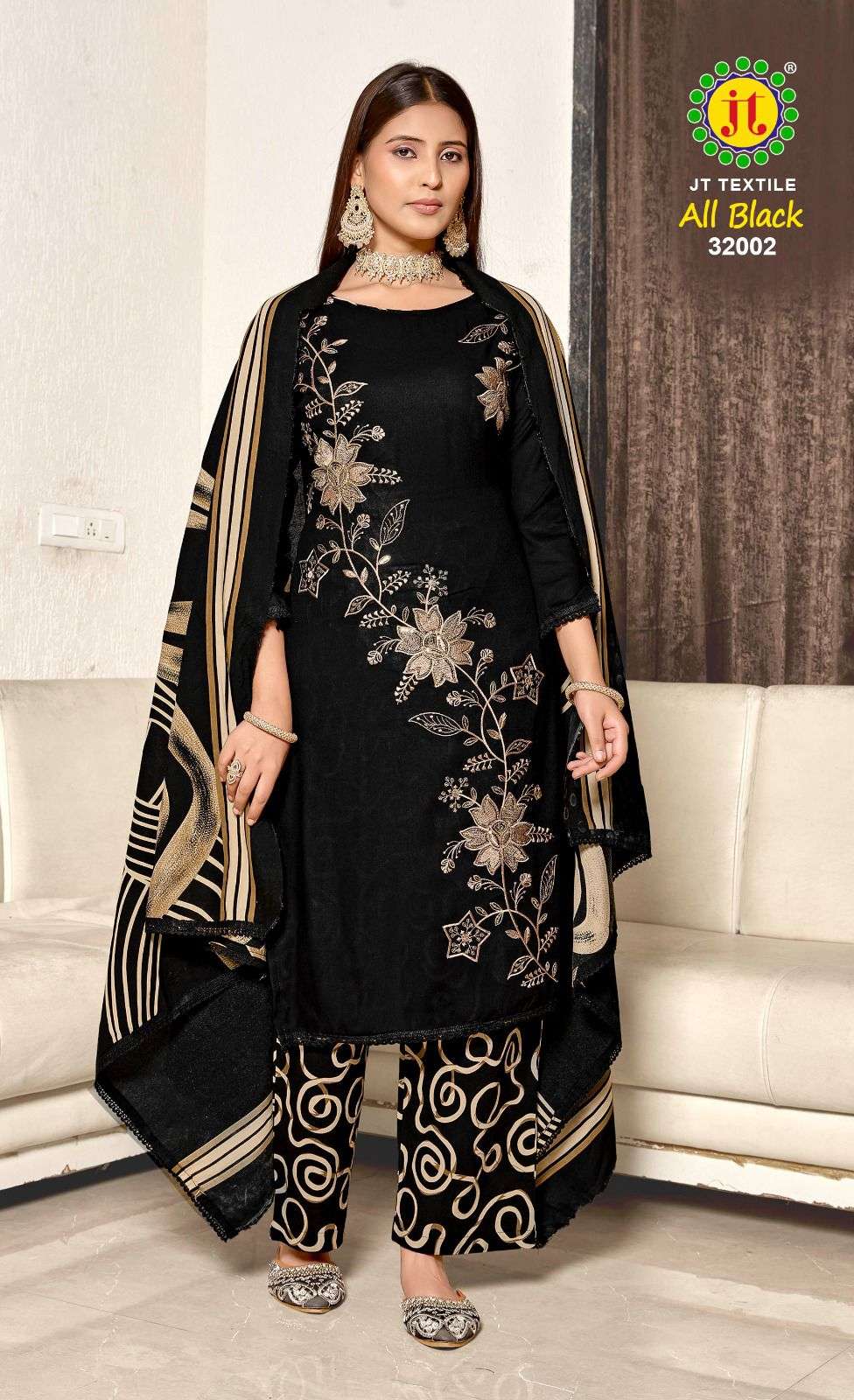 All Black Vol 32 Jt Rayon Pant Style Suits Exporter