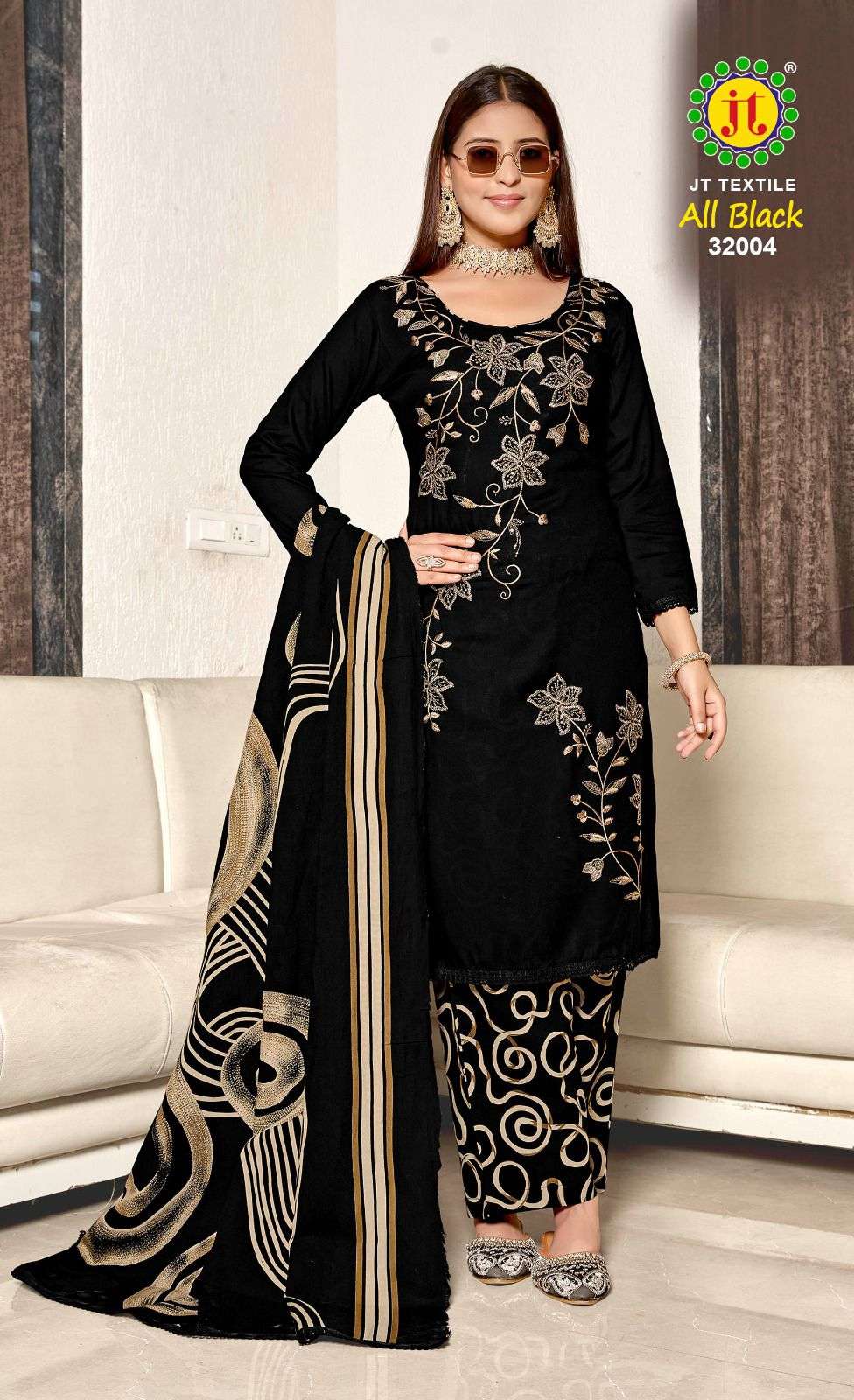 All Black Vol 32 Jt Rayon Pant Style Suits Exporter