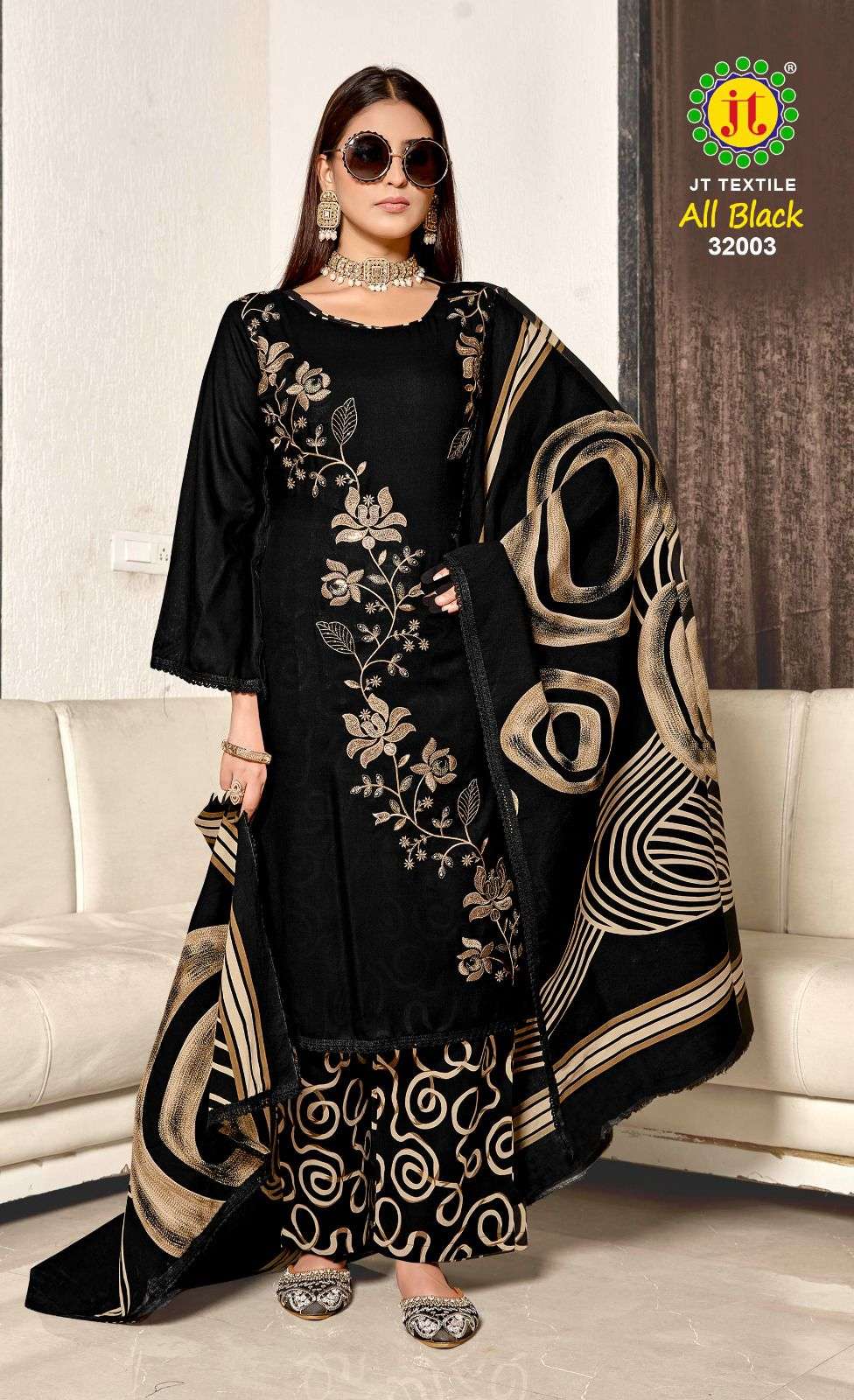 All Black Vol 32 Jt Rayon Pant Style Suits Exporter