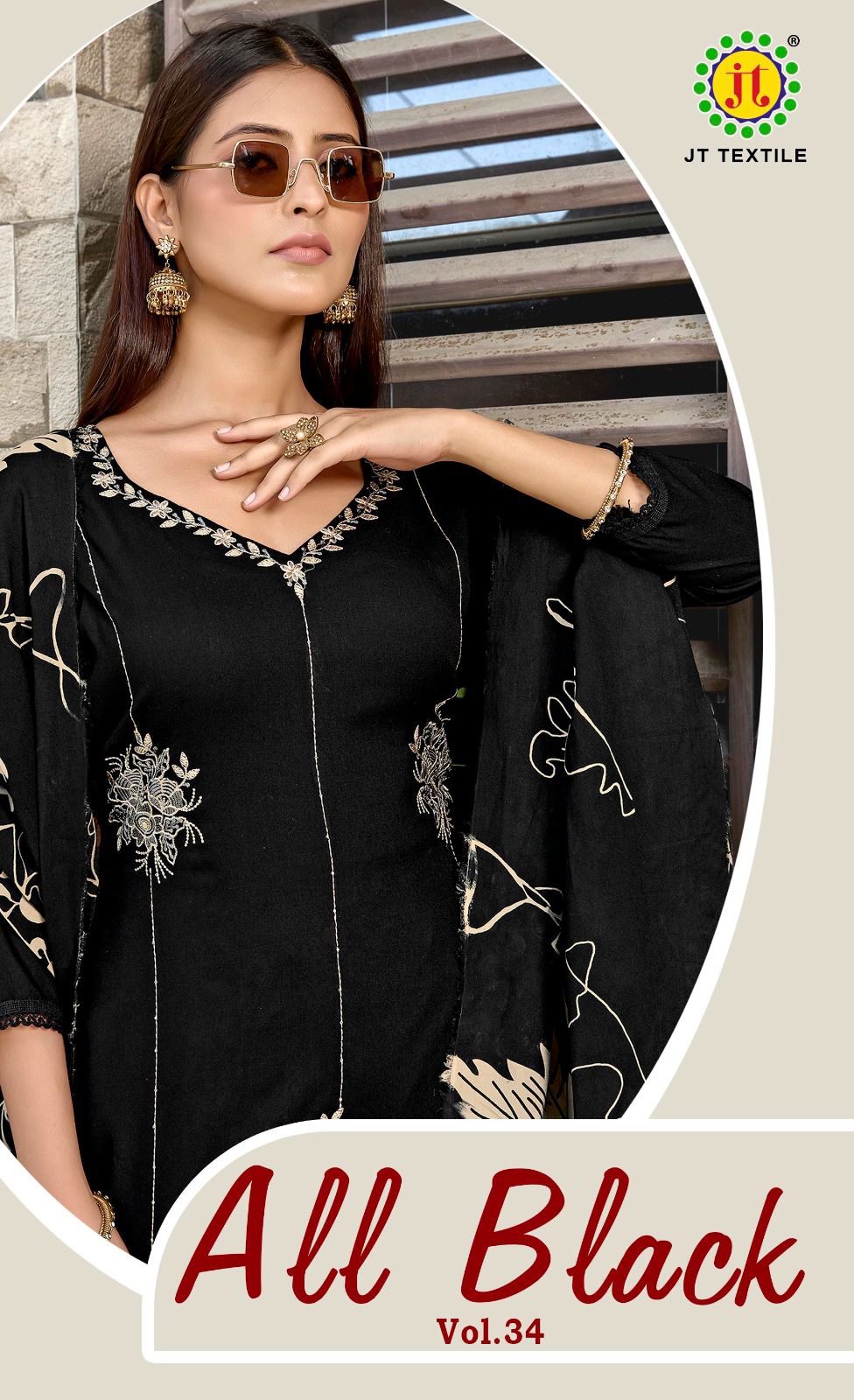 All Black Vol 34 Jt Karachi Salwar Suits Exporter India