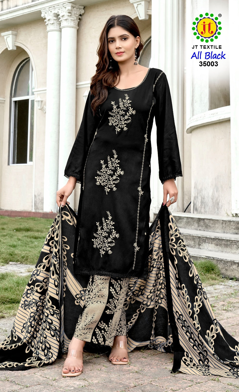 All Black Vol 35 Jt Rayon Pant Style Suits Manufacturer India