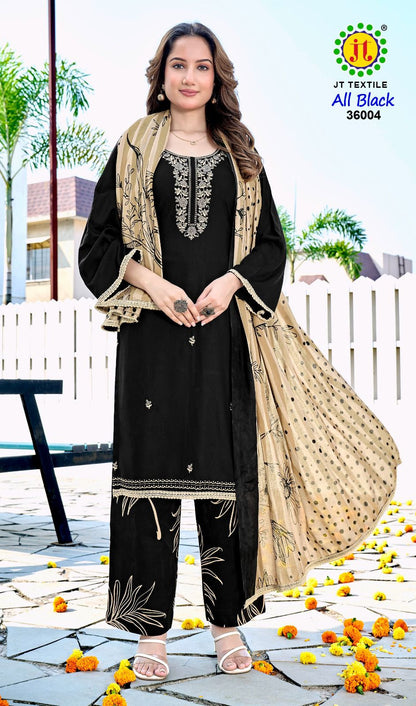 All Black Vol 36 Jt Rayon Pant Style Suits Manufacturer India