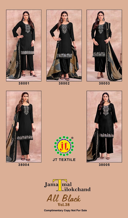All Black Vol 38 Jt Rayon Pant Style Suits Wholesaler