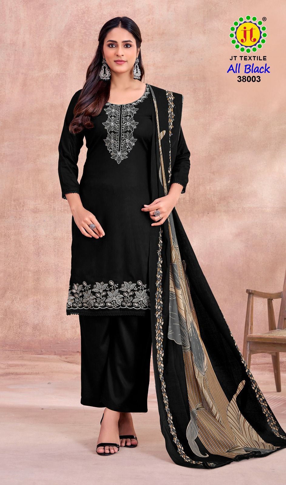 All Black Vol 38 Jt Rayon Pant Style Suits Wholesaler